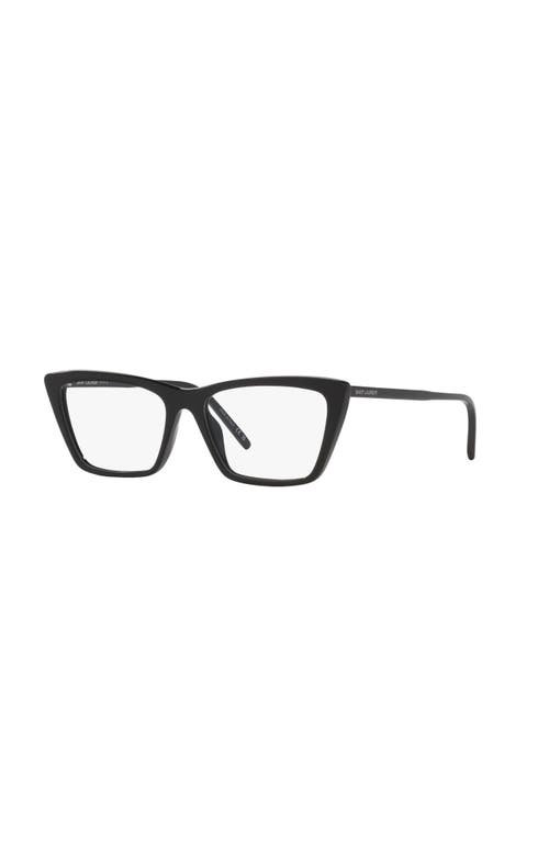 Saint Laurent 54mm Rectangle Optical Glasses In Black
