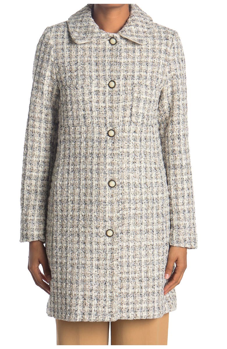 Laundry by Shelli Segal Tweed Four Pocket Coat, Alternate, color,