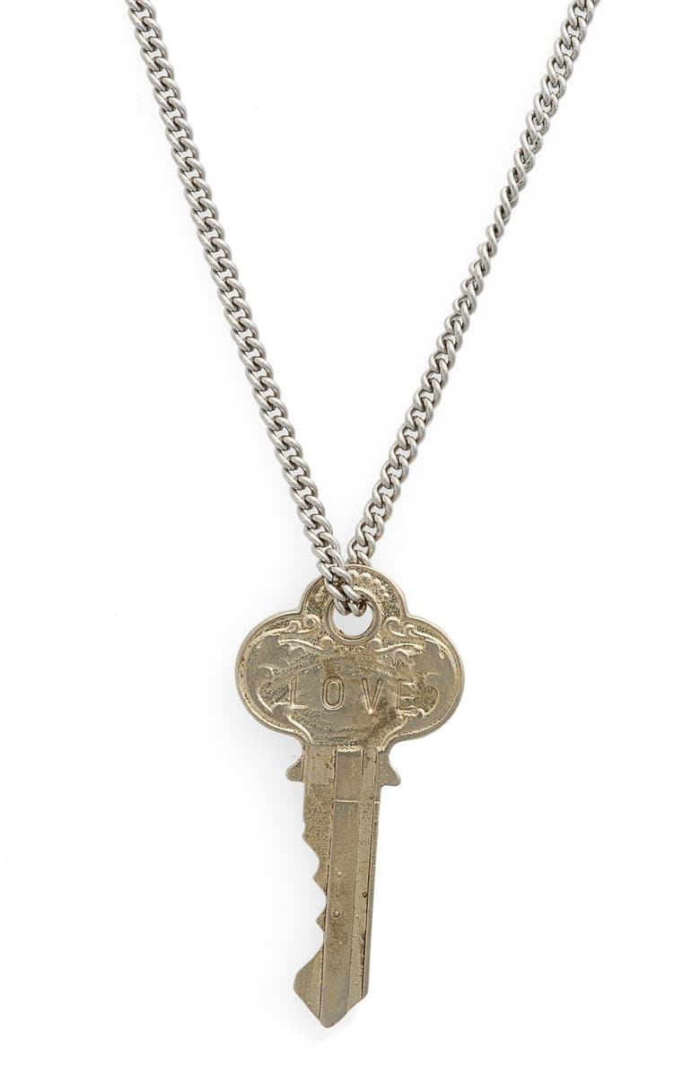 The Giving Keys 'Love' Copper Chain Key Pendant Necklace, Alternate, color, 