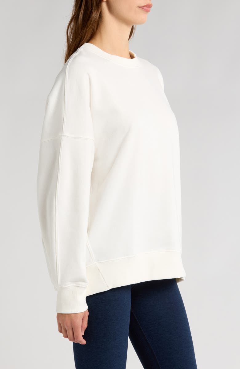 Beyond Yoga Solstice Oversize Cotton Blend Sweatshirt, Alternate, color, Fresh Snow