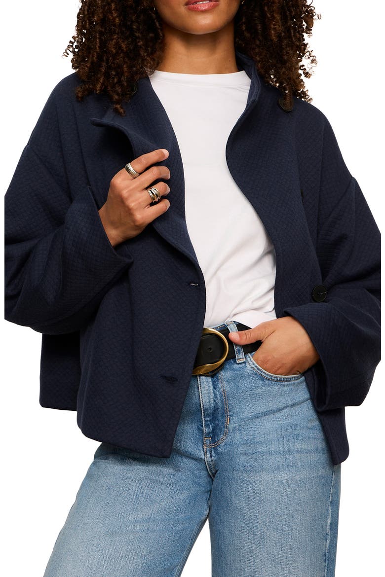 Avery Asymmetric Quilted Jacket, Main, color, NAVY BLAZER BLUE