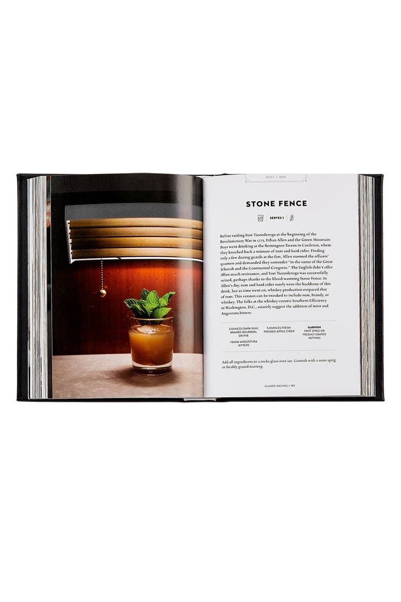 The Essentail Cocktail Book Leather Coffee Table Book, Alternate, color, Black