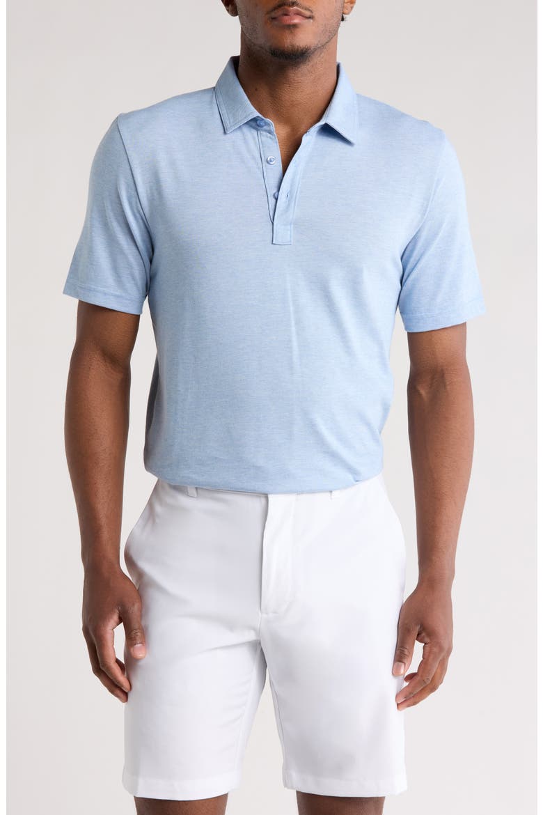 TRAVIS MATHEW The Zinna Polo Shirt, Main, color, HEATHER LIGHT BLUE