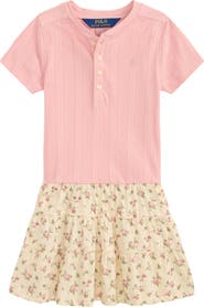 Polo Ralph Lauren Kids' Pointelle Bodice Drop Waist Cotton Dress