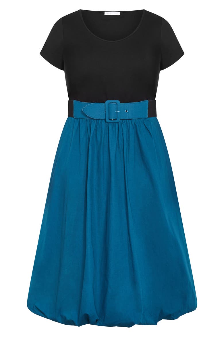 Paris Love Bubble Skirt Dress, Alternate, color, POSEIDON