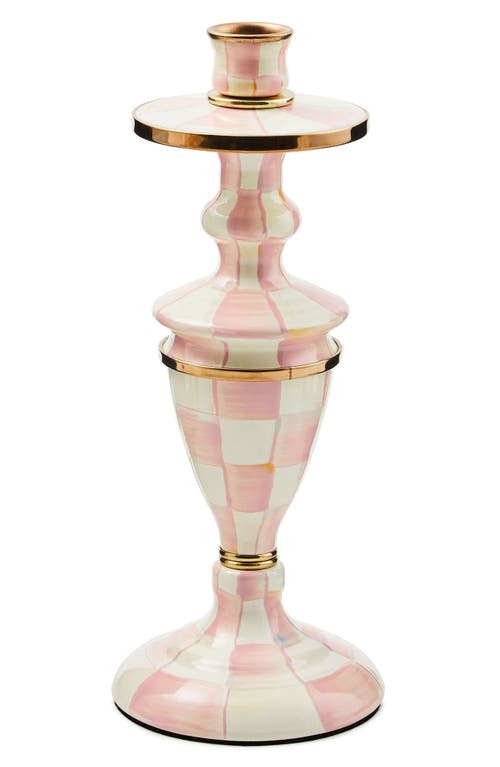 Mackenzie-childs Mackenzie Childs Medium Rosy Check Candlestick Holder In Pink