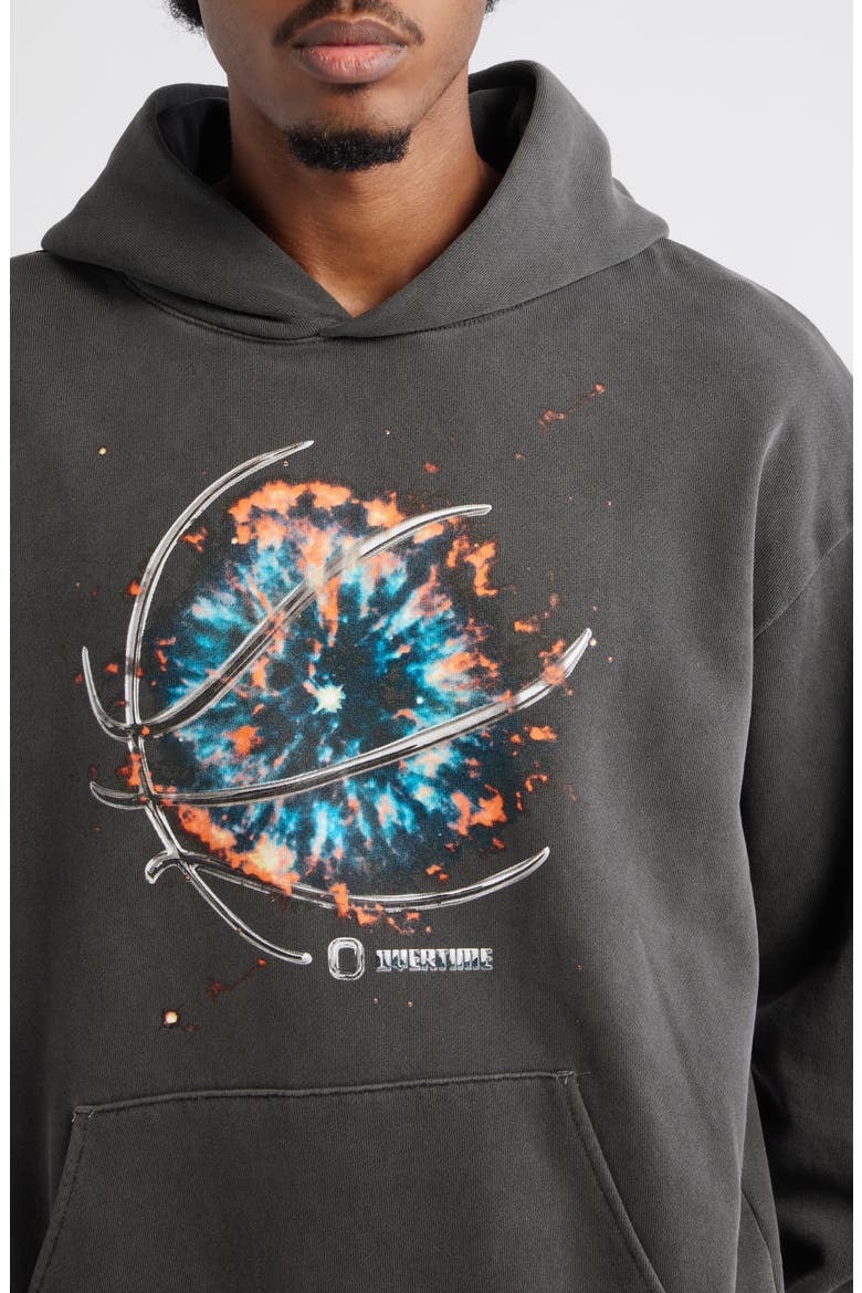 ChromeTeam Graphic Ball Print Hoodie, Alternate, color, BLACK