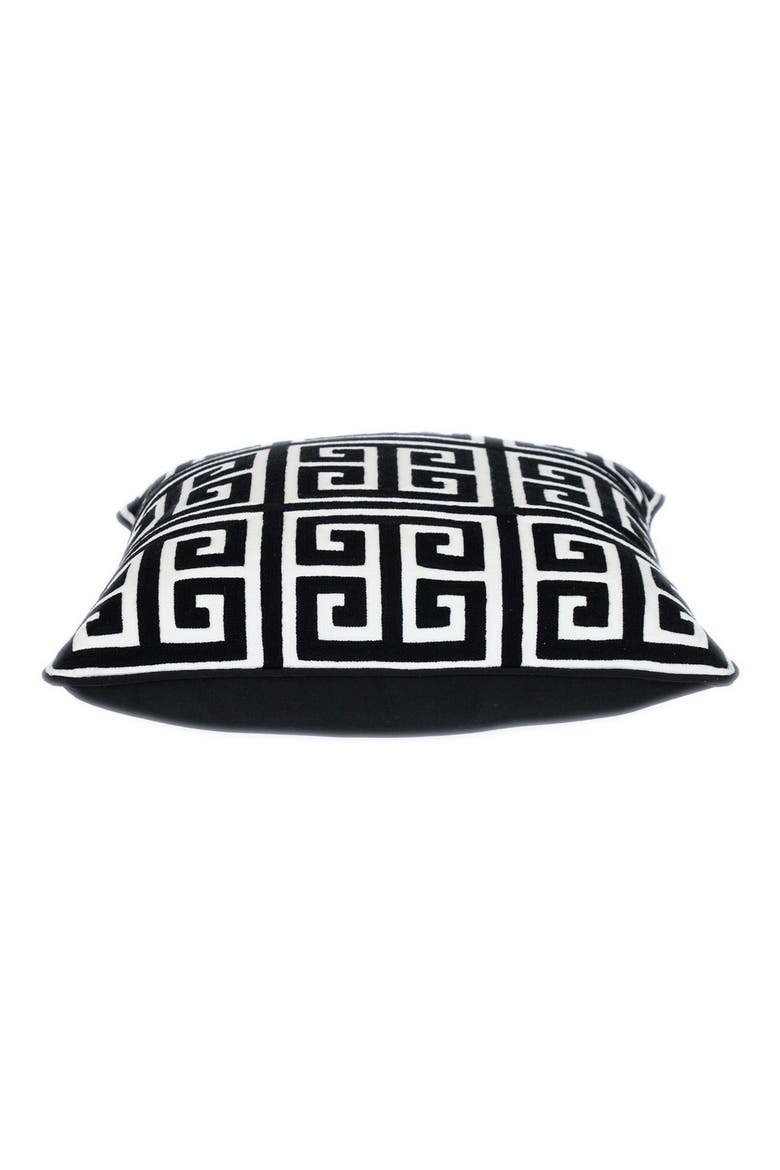 Adora Square Throw Pillow, Alternate, color, BLACK