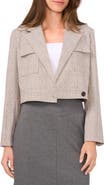 Halogen® Plaid Crossover Crop Blazer