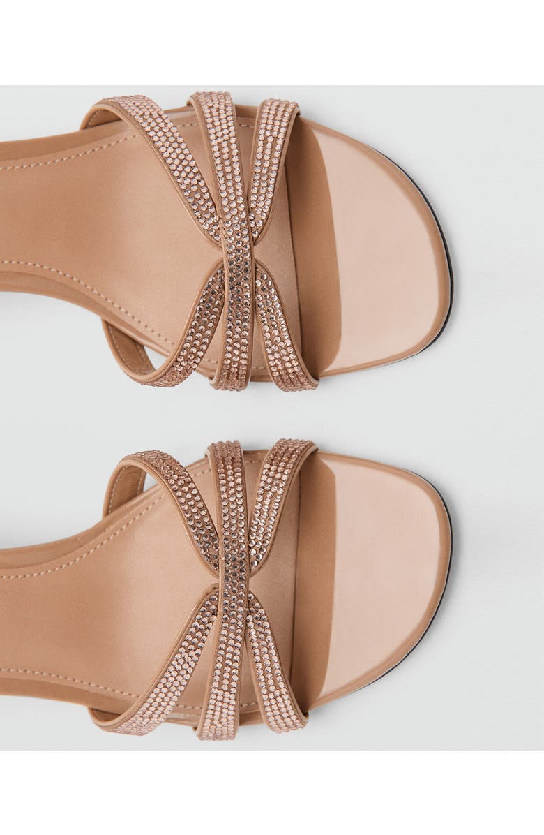 MANGO Embellished Kitten Heel Slide Sandal, Alternate, color, Beige
