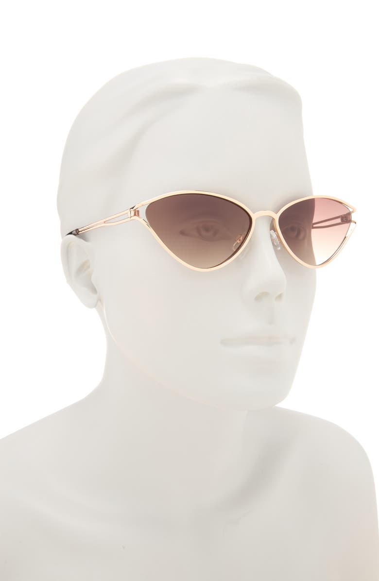 Vince Camuto 142mm Vented Cat Eye Sunglasses, Alternate, color, Gold