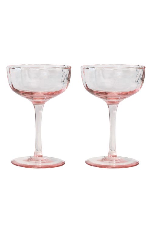 Juliska Puro Cocktail Coupe Glasses, Set Of 2 In Blush