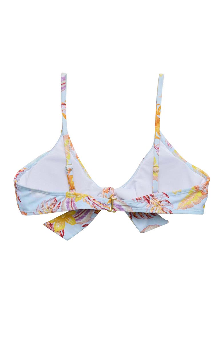 Snapper Rock Women's Bow Front Sustainable Bikini Top, Alternate, color, Boho Tropical