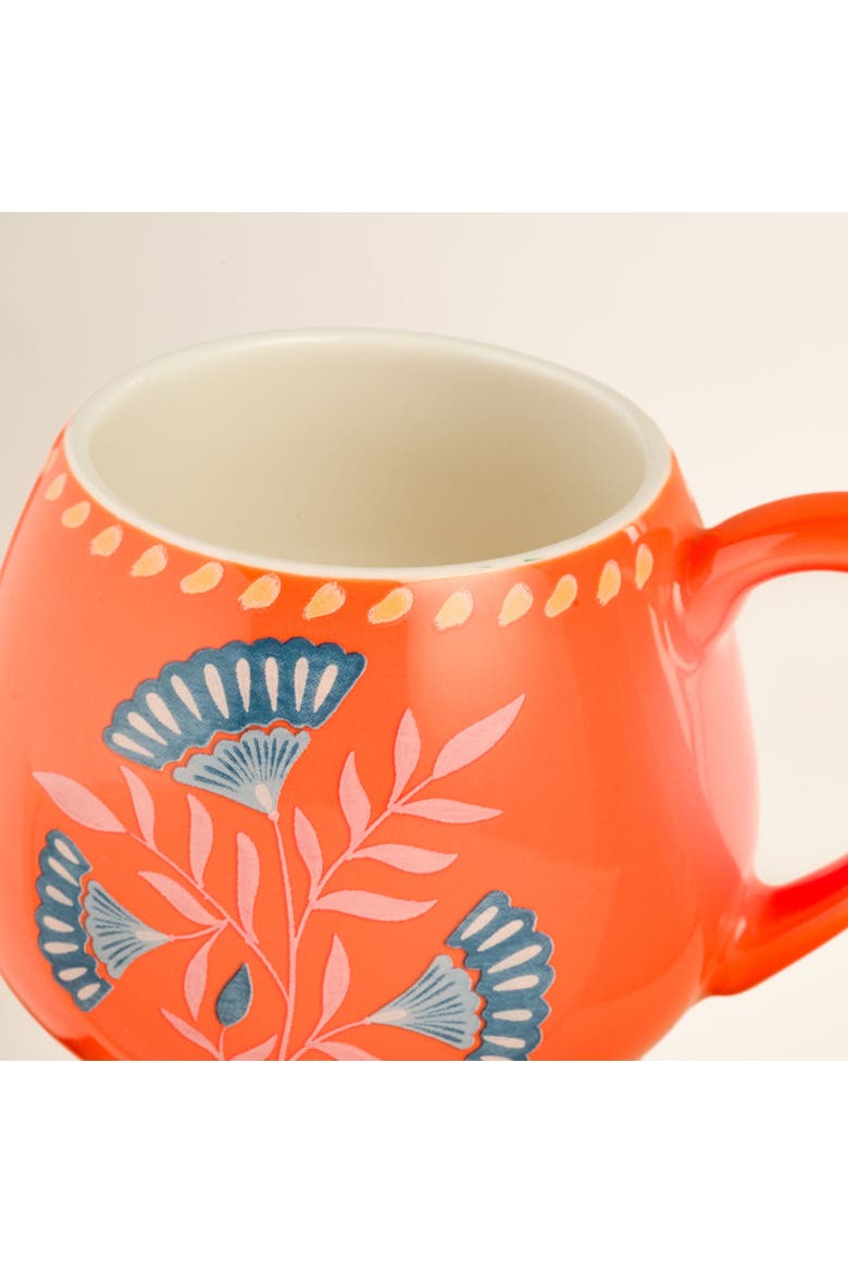 Floral Porcelain Mug 2 Pcs Set, Alternate, color, Blue-Orange