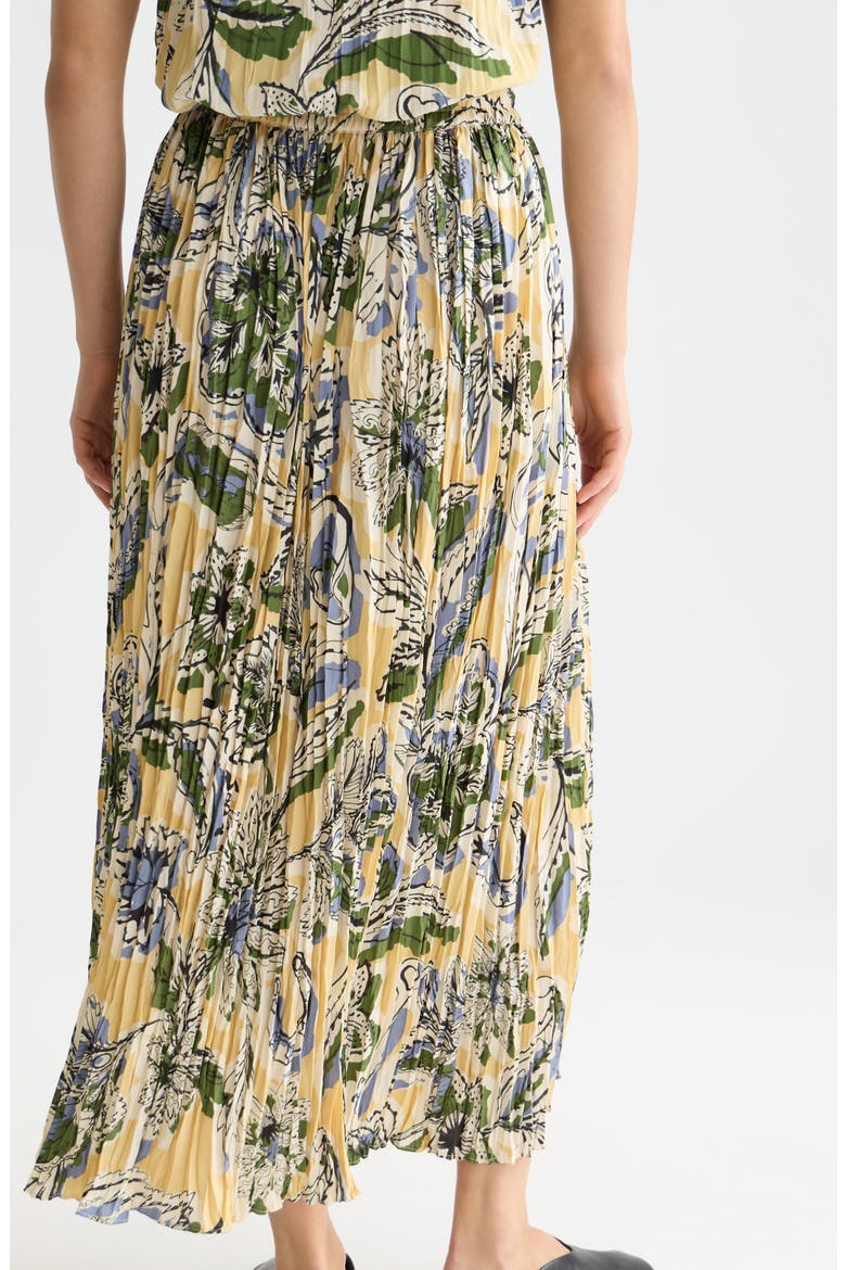 Pleated Midi Skirt, Alternate, color, LUCKY BANDANA MULTI PARSNIP