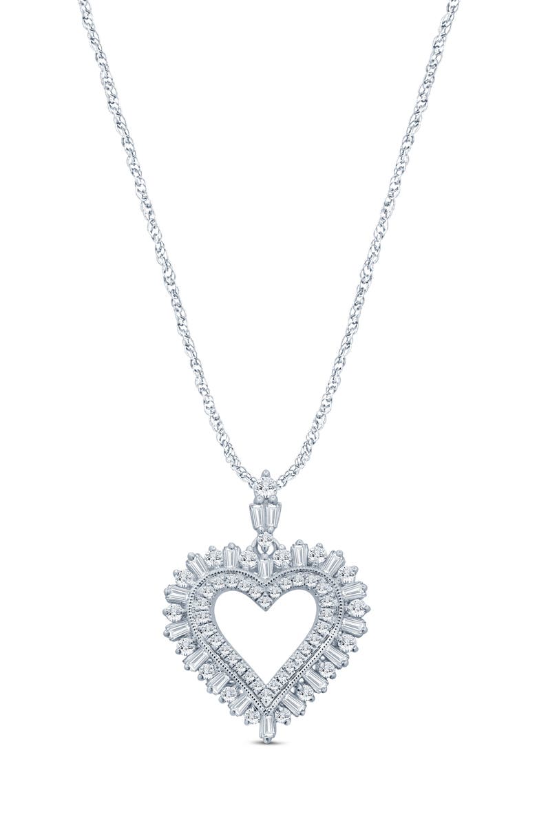 Truly Zac Posen Open Diamond Heart Pendant Necklace - 1ct., Main, color, 