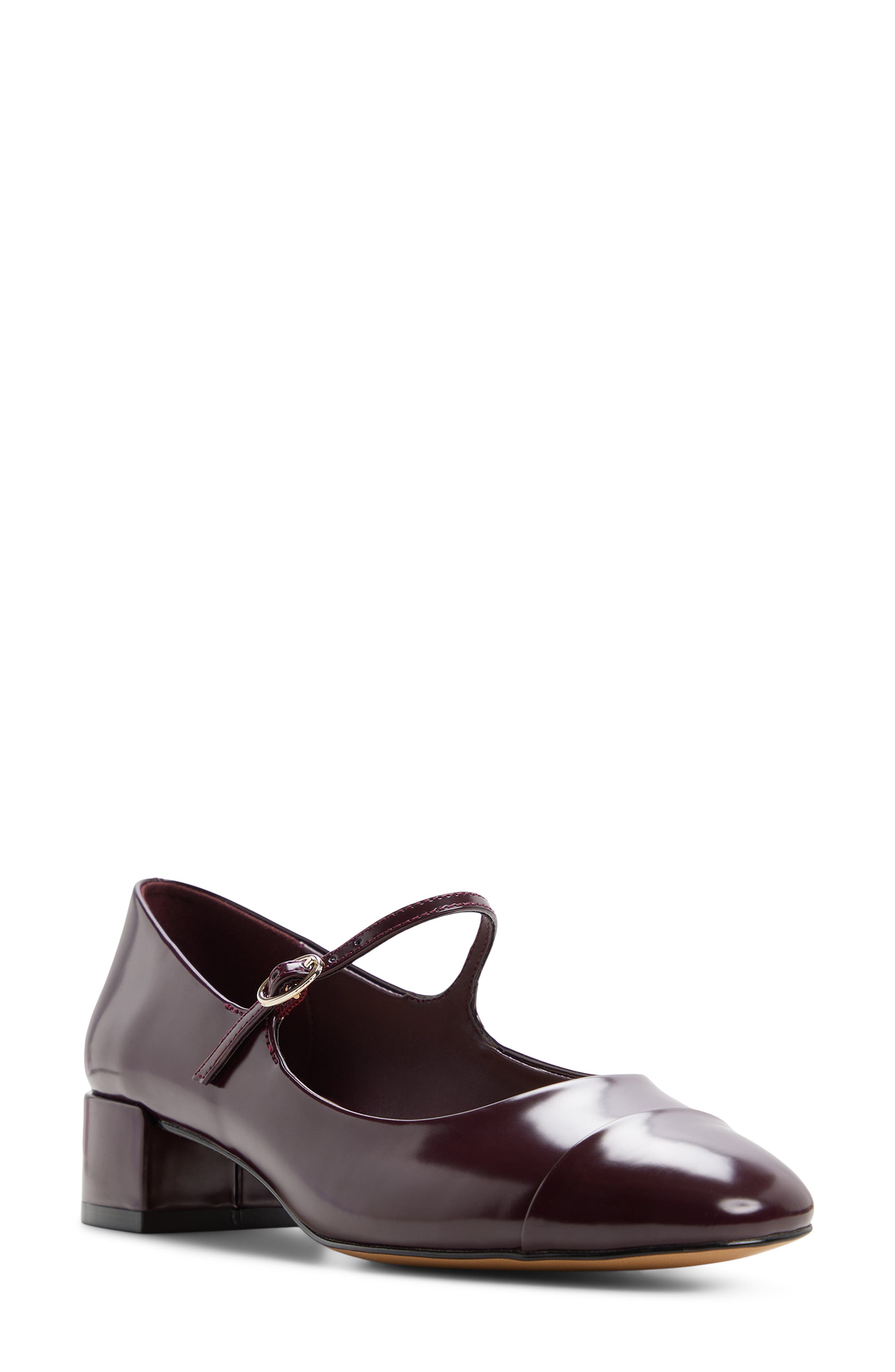 ALDO Decima Mary Jane Cap Toe Pump, Main, color, Burgundy