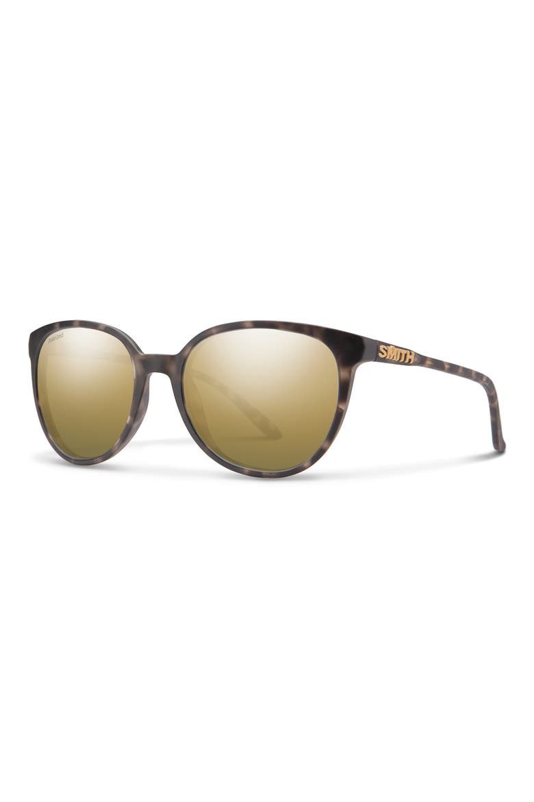 Cheetah 54mm Polarized Round Sunglasses, Alternate, color, MATTE ASH TORTOISE / GOLD