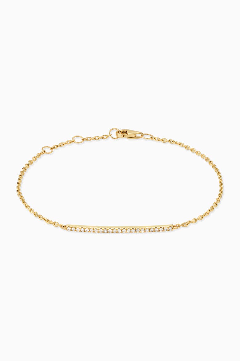 14K Yellow Solid Gold Brooklyn Bar Diamond Bracelet, Main, color, Yellow Gold, Natural Diamonds