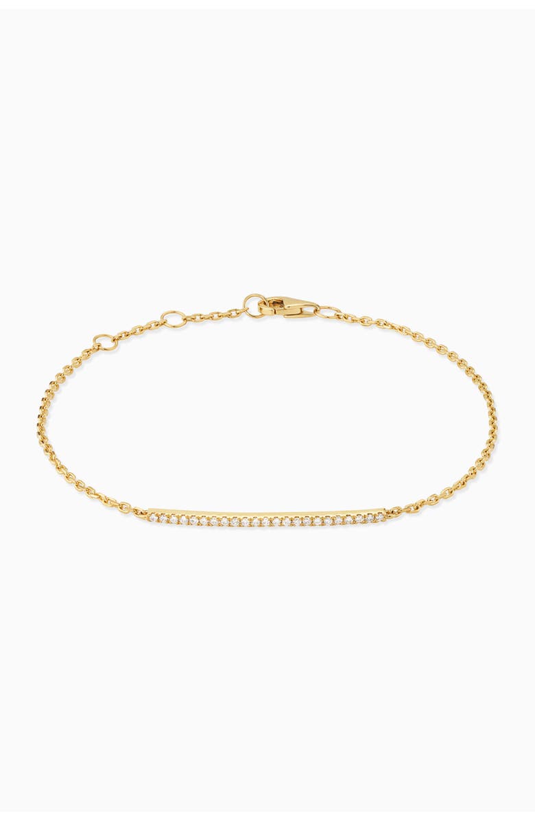 Oradina 14K Yellow Solid Gold Brooklyn Bar Diamond Bracelet, Main, color, Yellow Gold, Natural Diamonds