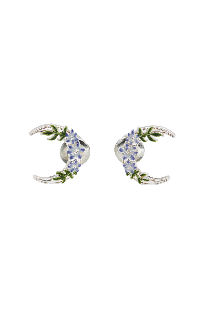 Nightshade Moon Silver Stud Earrings, Main, color, Silver