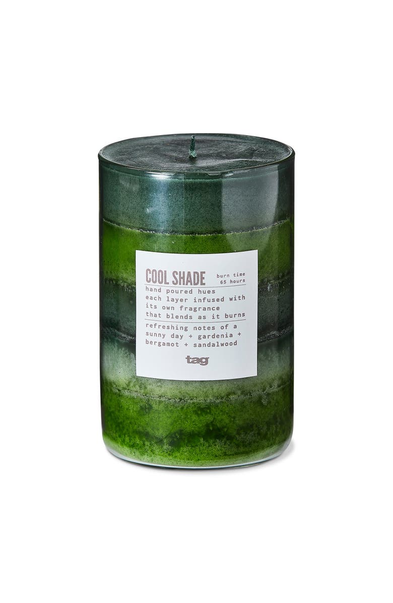 tag Cool Shade Scented Paraffin Wax Pillar Candle Medium Green, Main, color, Green