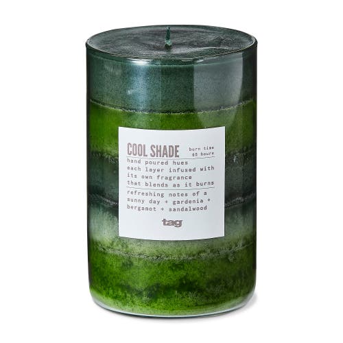 Tag Cool Shade Scented Paraffin Wax Pillar Candle Medium Green In Green