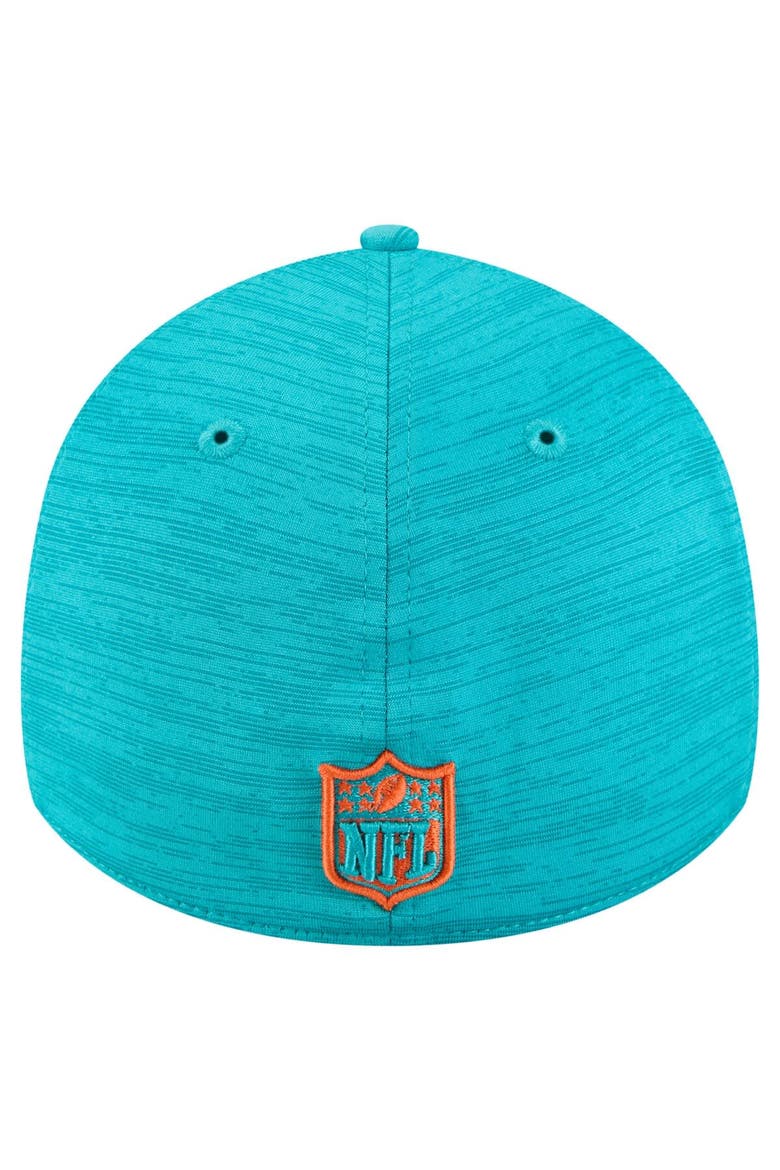 Men's New Era  Aqua Miami Dolphins Stripes 39THIRTY Flex Hat, Alternate, color, Aqua