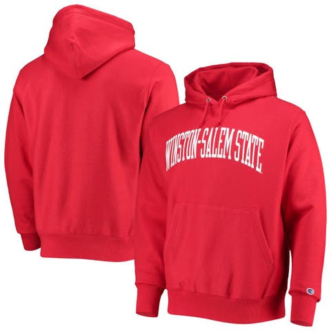 Men's Champion Red Winston-Salem State Rams Tall Arch Pullover Hoodie