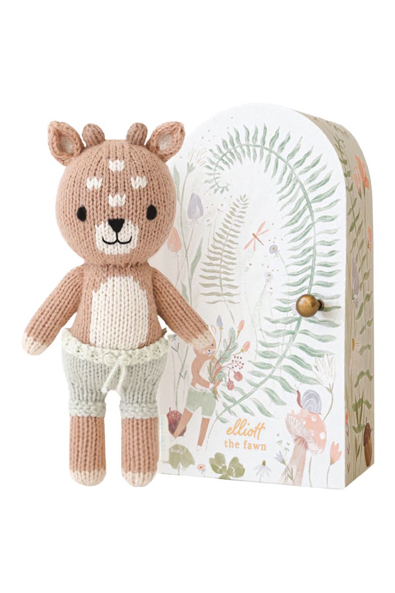 Tiny Elliot the Fawn Stuffed Animal, Alternate, color, BROWN/GREEN