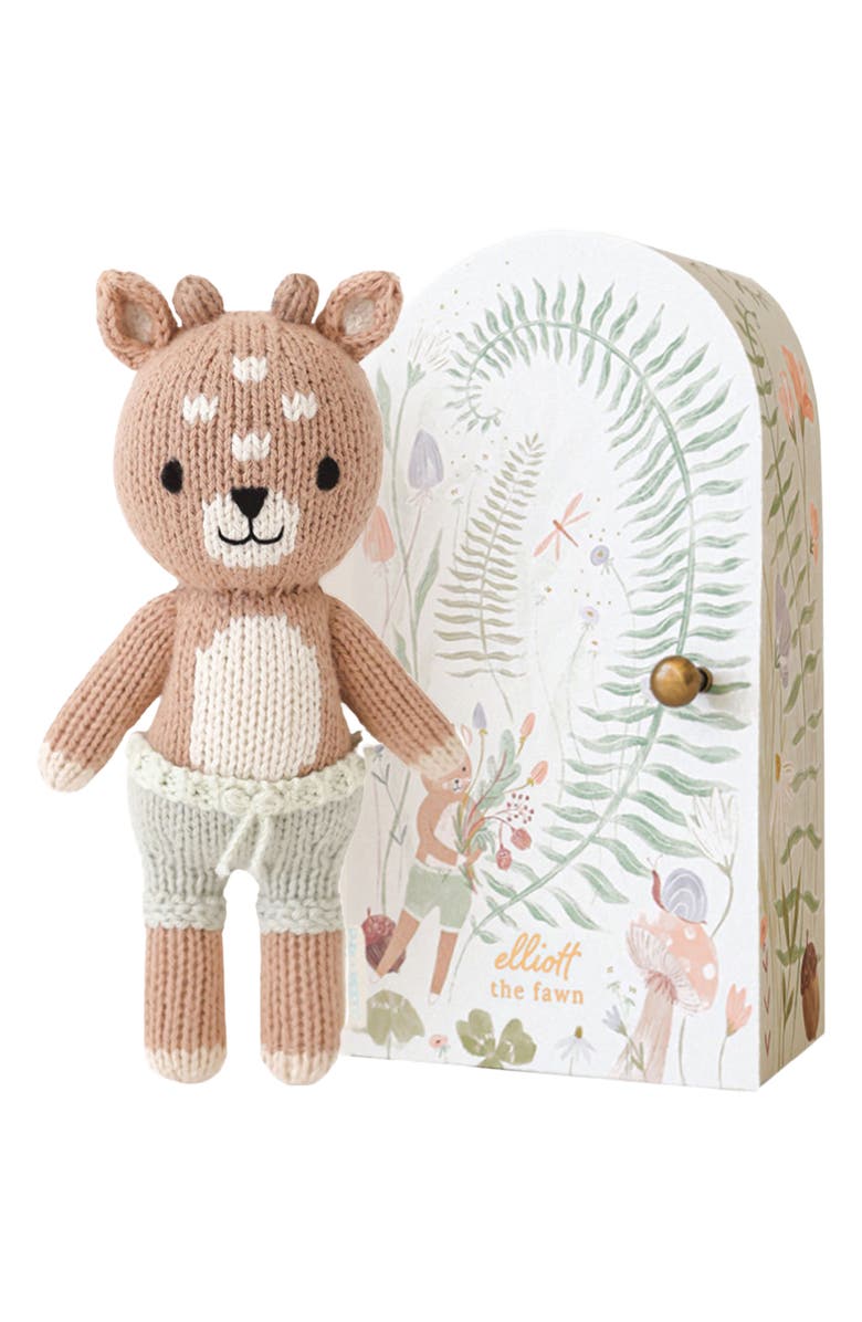 cuddle+kind Tiny Elliot the Fawn Stuffed Animal, Alternate, color, Brown/Green