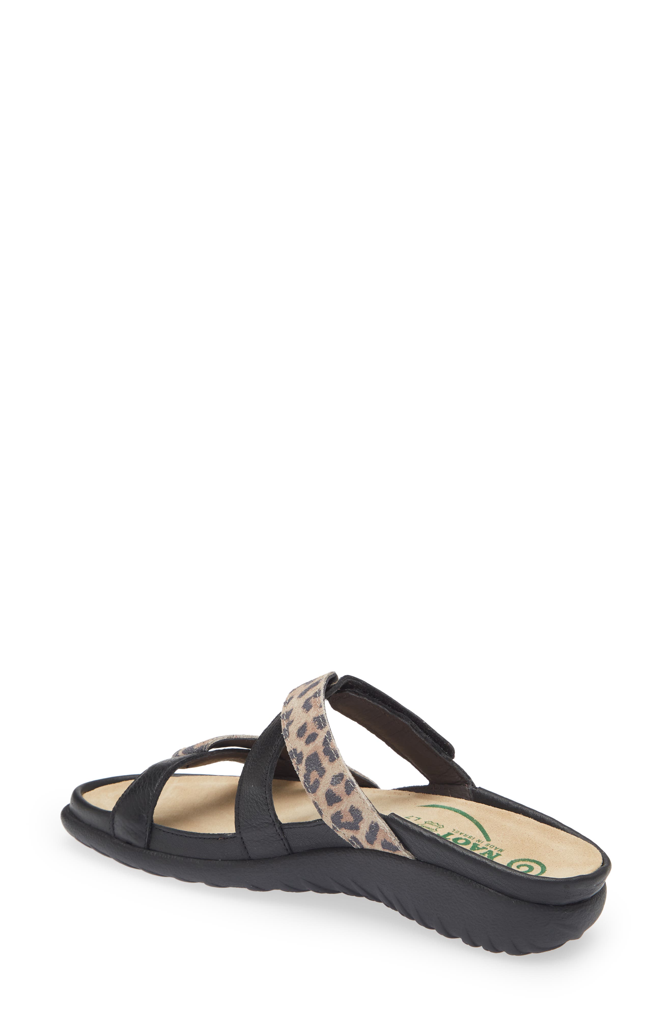 Naot Tariana Slide Sandal, Alternate, color, Soft Black/Cheetah