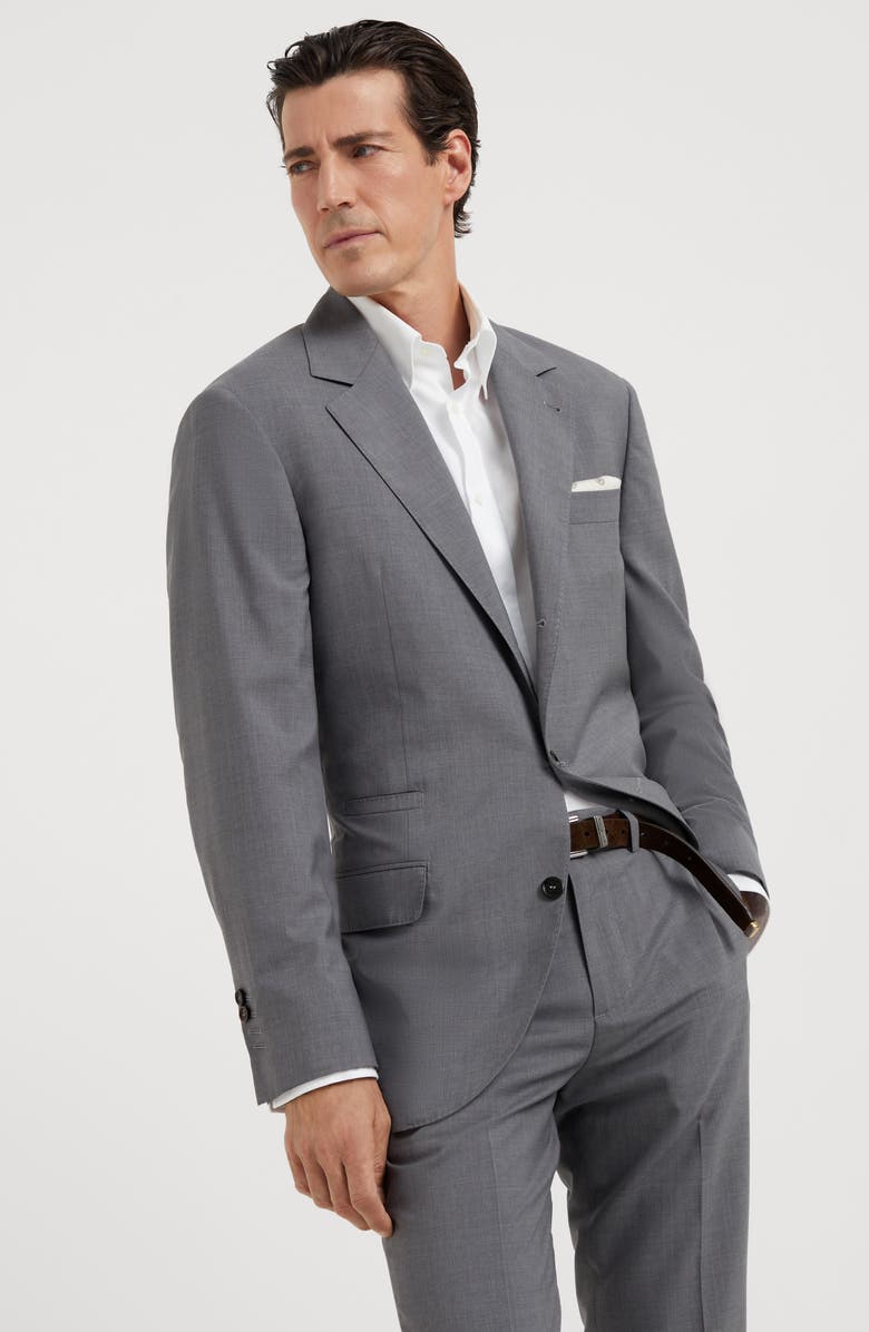 Brunello Cucinelli Wool and silk blazer, Alternate, color, 