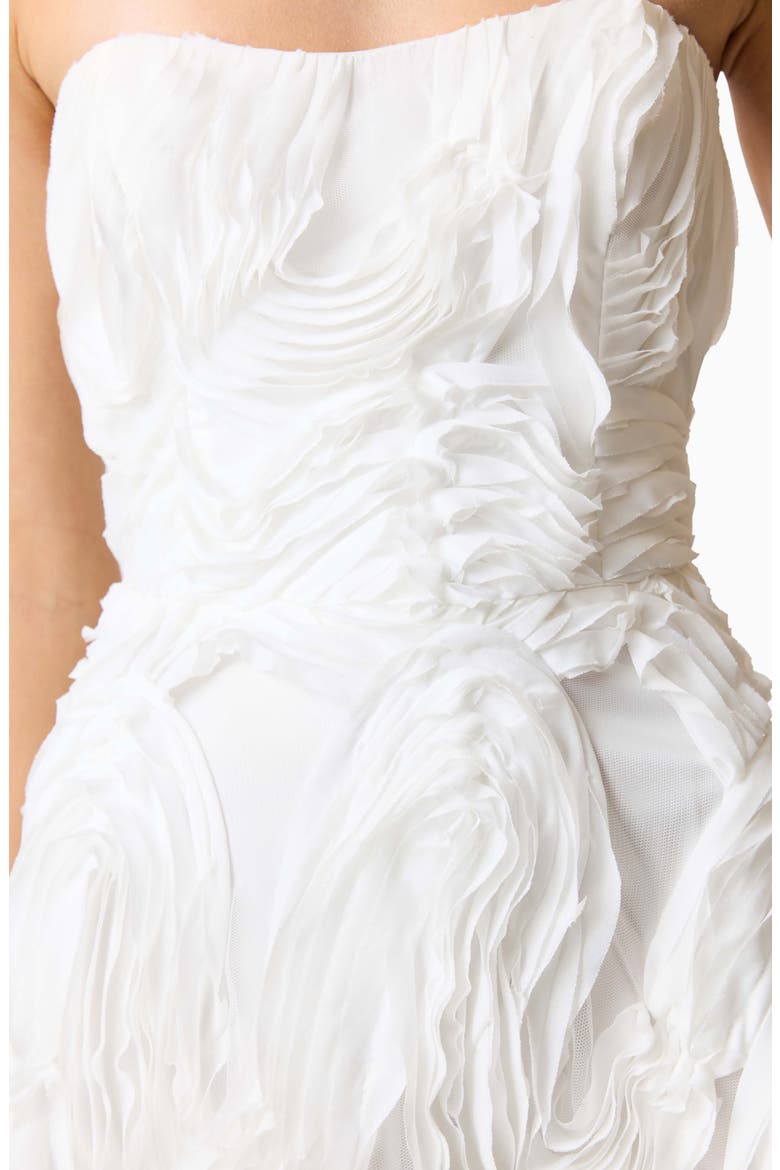 Asha 3-D Lace Strapless Cocktail Dress, Alternate, color, WHITE