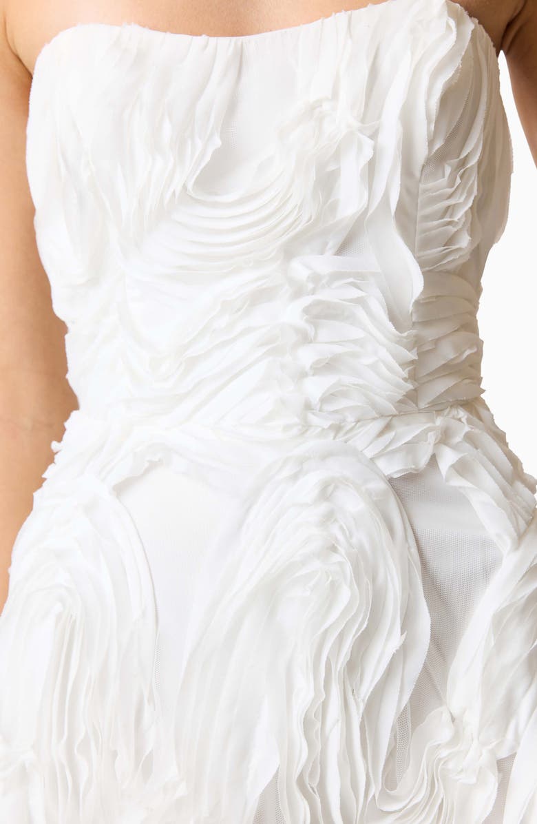 Elliatt Asha 3-D Lace Strapless Cocktail Dress, Alternate, color, White