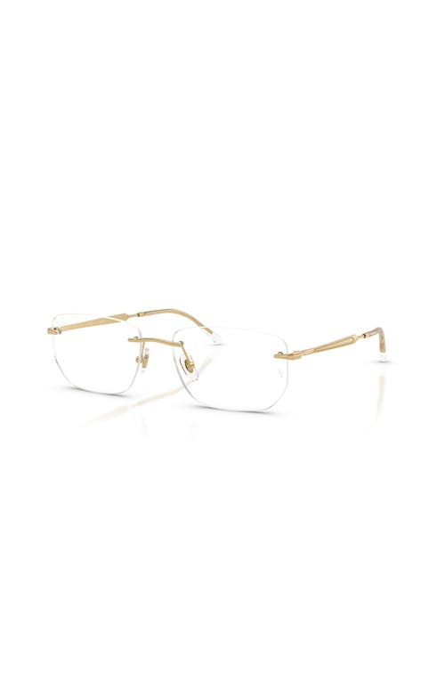 Ray Ban Ray-ban 56mm Irregular Optical Glasses In Gold