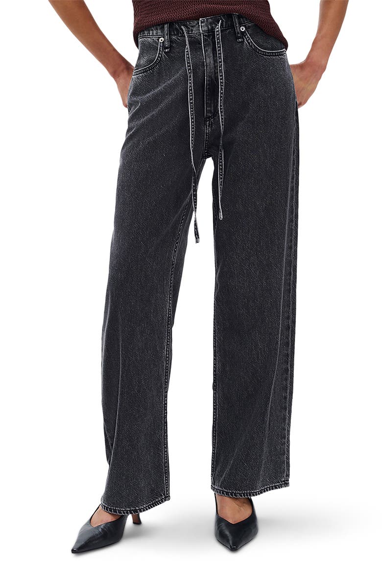 rag & bone Featherweight Phoebe Drawstring Wide Leg Jeans, Main, color, Anglique