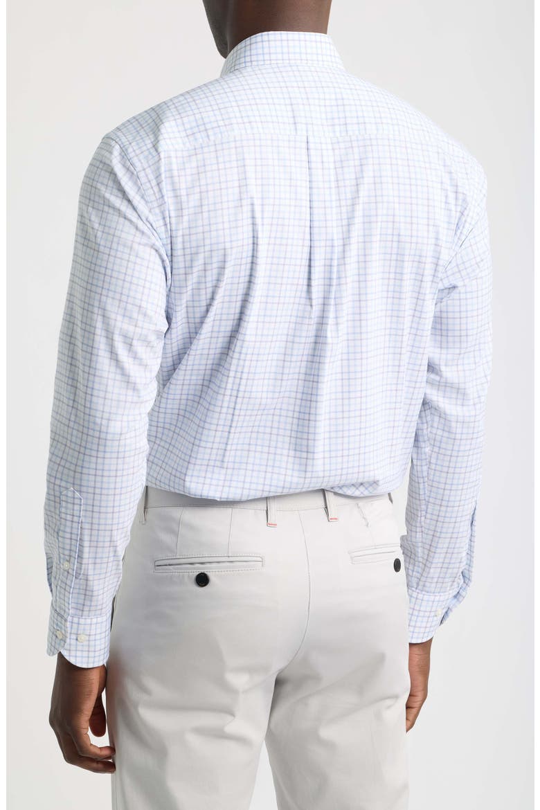 Bruce Crown Lite Plaid Performance Button Down Shirt, Alternate, color, BLUE FREESIA