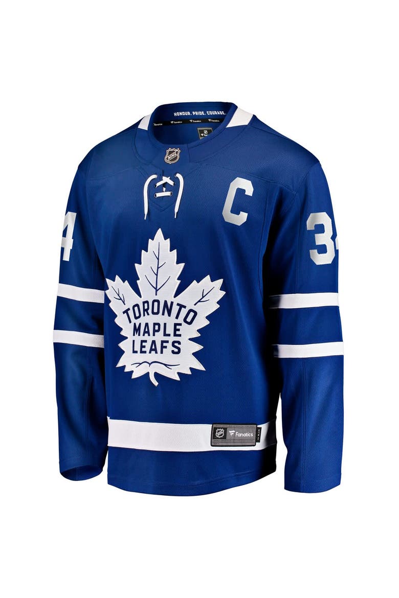 Men's Fanatics Auston Matthews Blue Toronto Maple Leafs Captain Patch Home Breakaway Player Jersey, Alternate, color, Blue