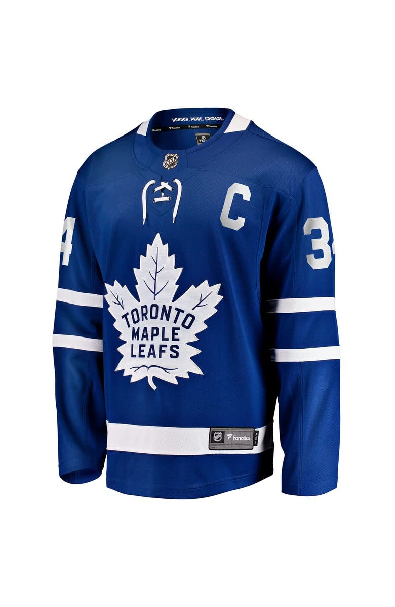 FANATICS Men's Fanatics Auston Matthews Blue Toronto Maple Leafs Captain Patch Home Breakaway Player Jersey, Alternate, color, Blue
