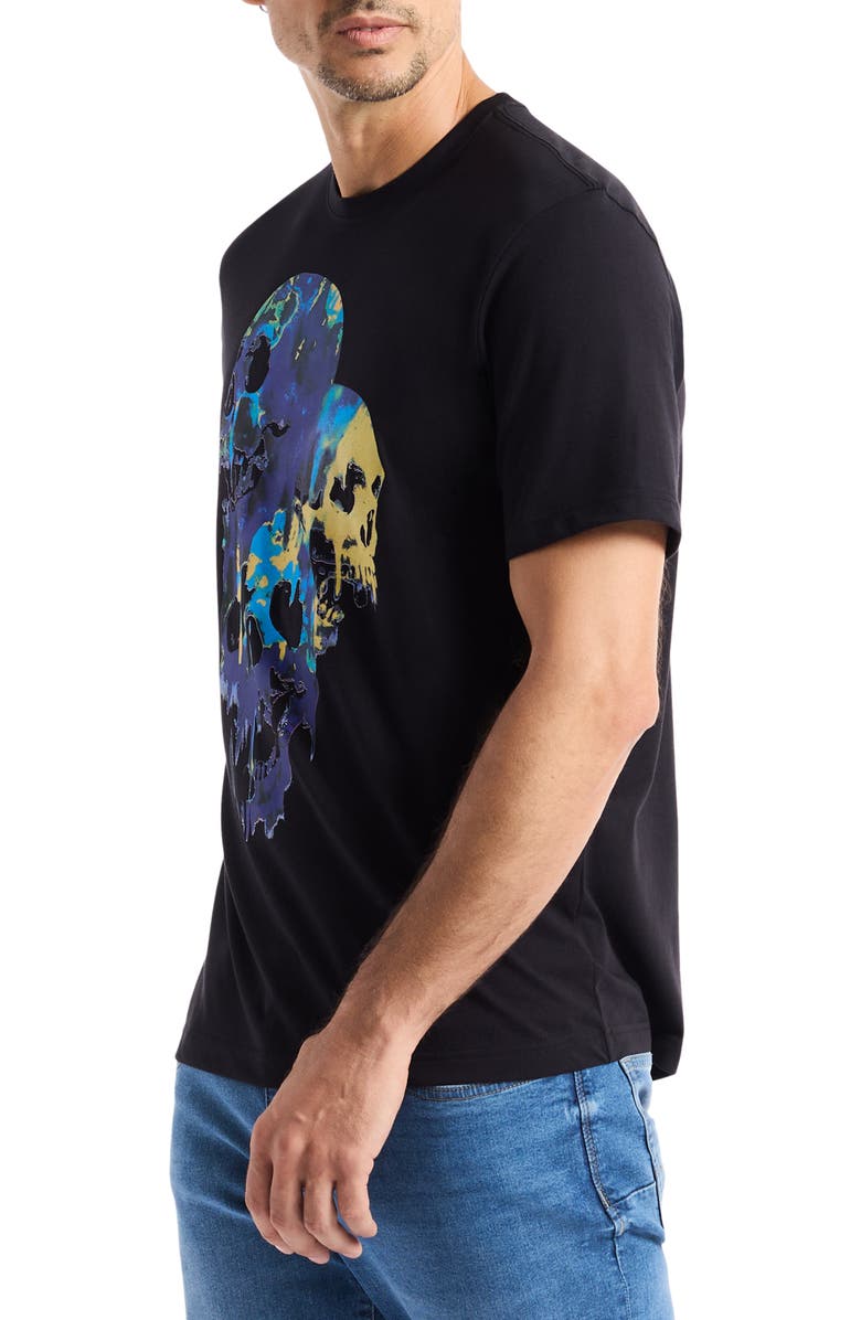 Robert Graham Scream Skull Graphic T-Shirt, Alternate, color, Black