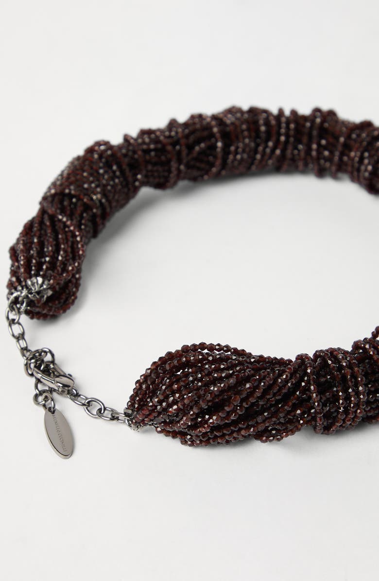 Brunello Cucinelli Vetro and Silver choker, Alternate, color, Chocolate