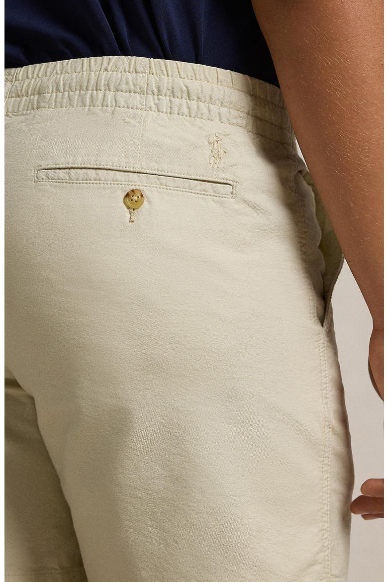 Classic Fit Flat Front Elastic Waist Chino Shorts, Alternate, color, BASIC SAND