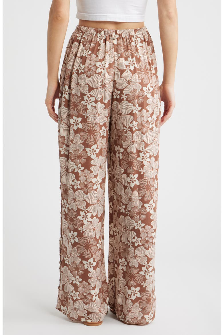 Aloha State Tie Waist Beach Pants, Alternate, color, BROWN