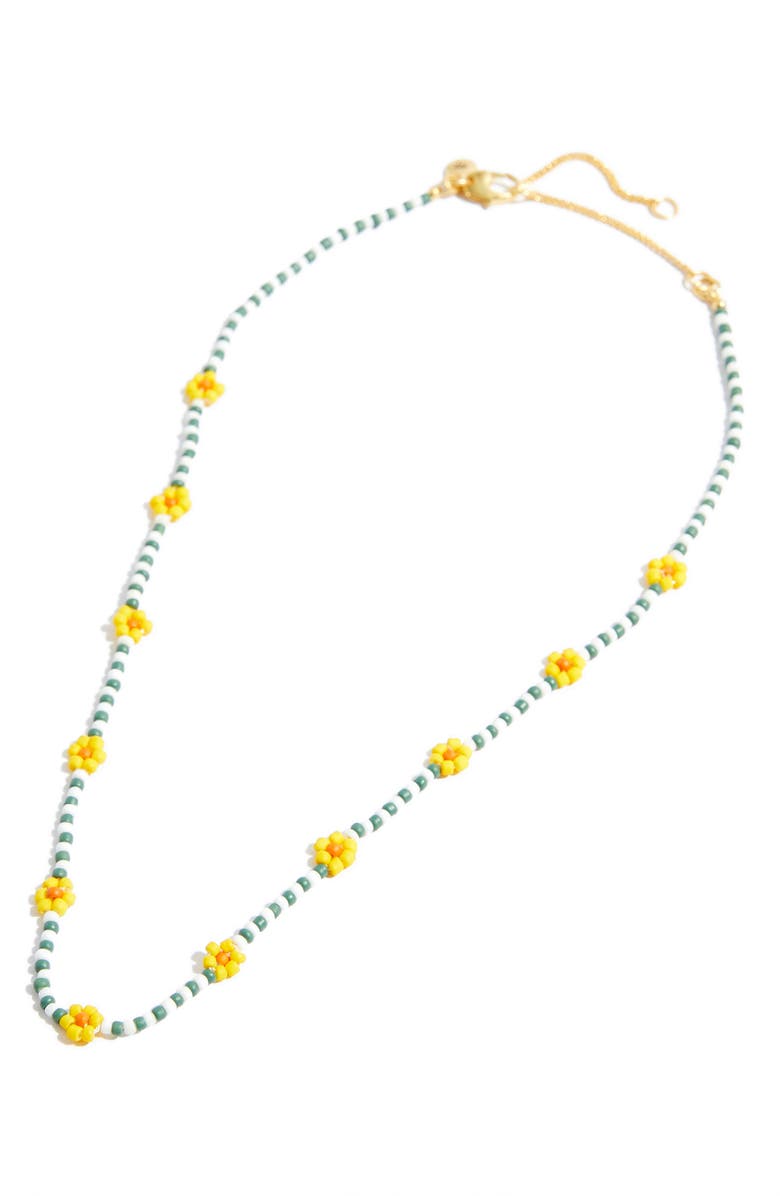 Madewell Striped Seed Bead Daisy Choker Necklace, Main, color, 