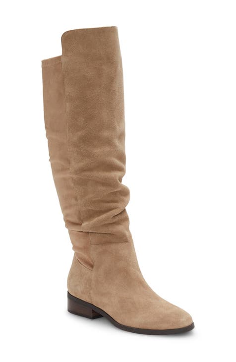 Womens fashion tan over the knee boots