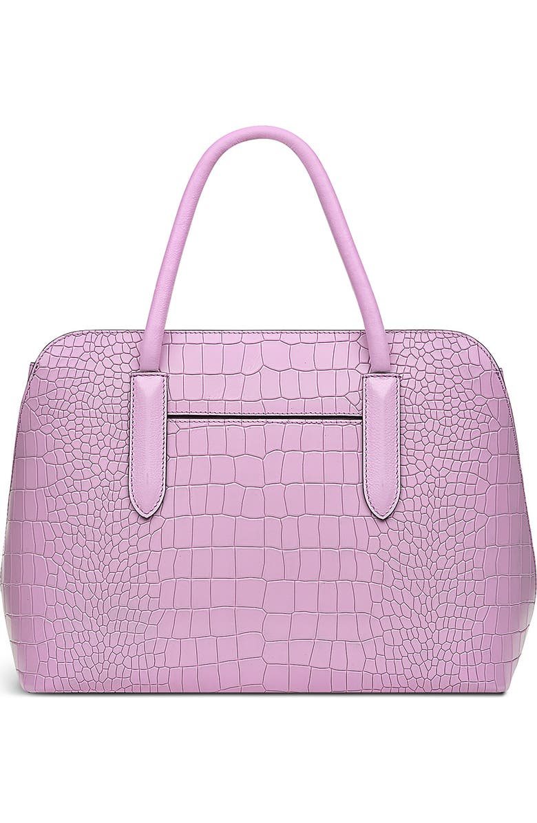 Radley Liverpool Street 2.0 Medium Croc Embossed Crossbody Bag, Alternate, color, Sugar Pink