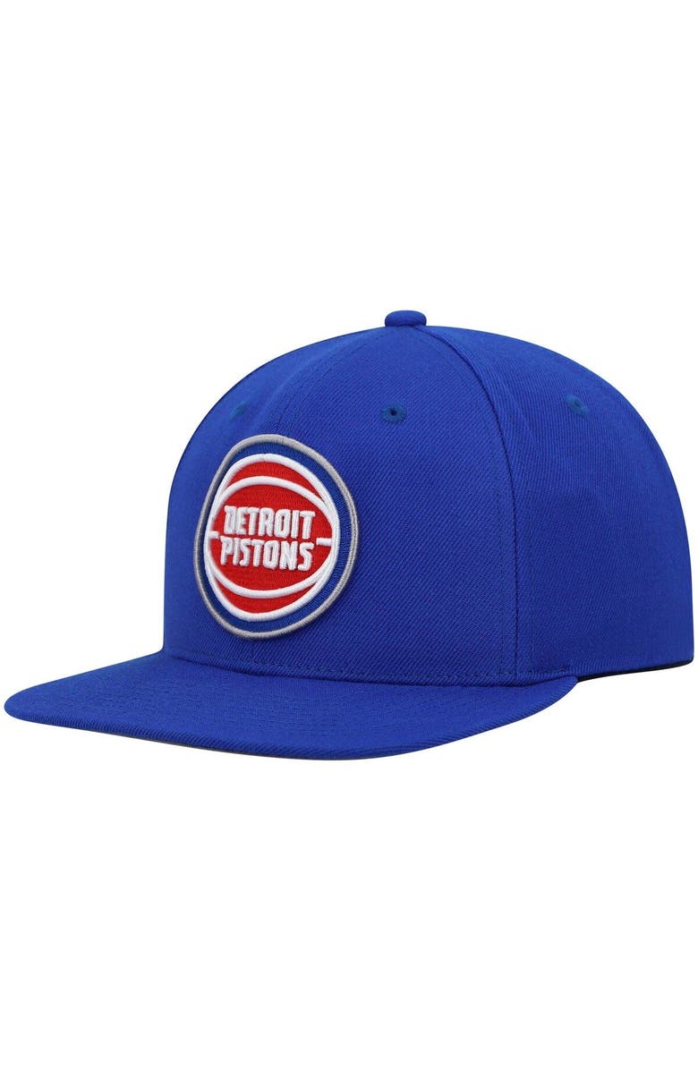 Mitchell & Ness Men's Mitchell & Ness Blue Detroit Pistons Ground 2.0 Snapback Hat, Main, color,