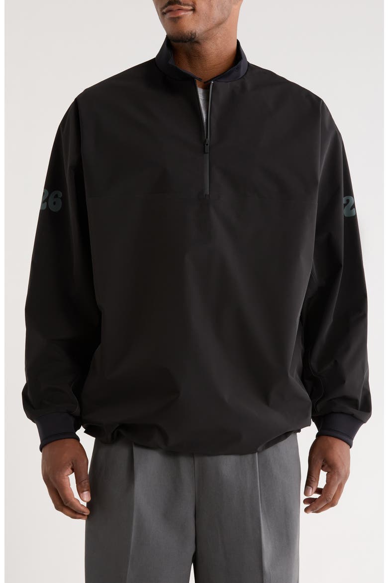 Half Zip Mock Neck Track Jacket, Main, color, VINTAGE BLACK