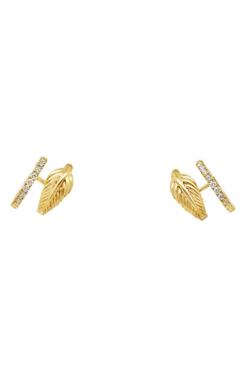 Bahia 18k Gold Diamond Climber Earrings